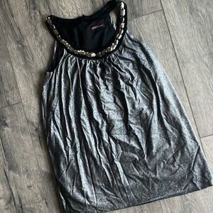 Betsey Johnson top Silver/Black size 6 dress/ shirt